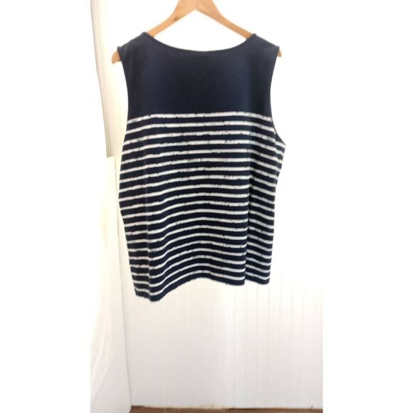NWT Ruby Rd., navy blue and sequin sleeveless top.size 2x - Picture 2 of 4